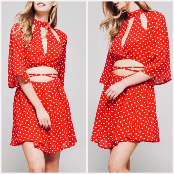 RED POLKA DOT ROMPER - Picture 3 of 11